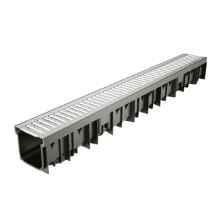 Canal de Polietileno con Rejilla ACERO GALVANIZADO (Ranurada) (10cm de ancho)