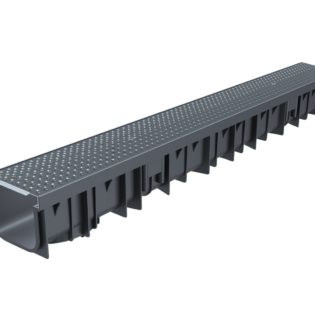 Canal de Polietileno con Rejilla ACERO GALVANIZADO (Perforada) (10cm de ancho)